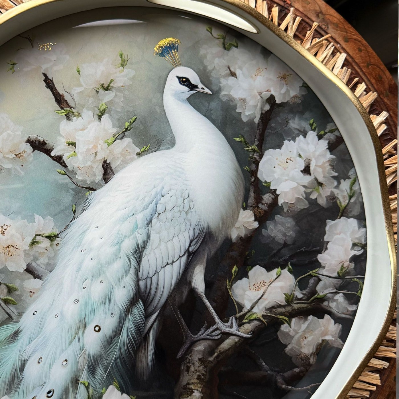 Peacock Glass Tray